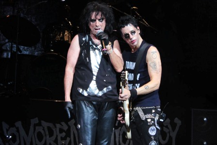 Andy Bown and Rhino Edwards enjoying their time in Paris with Alice Cooper