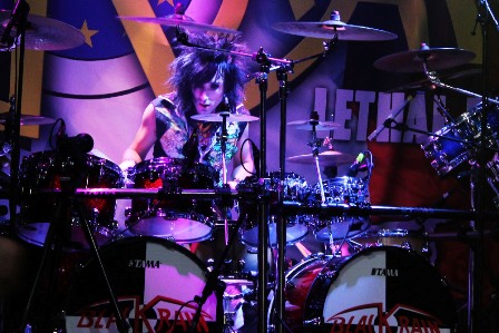 Frank F. on drums with Blackrain