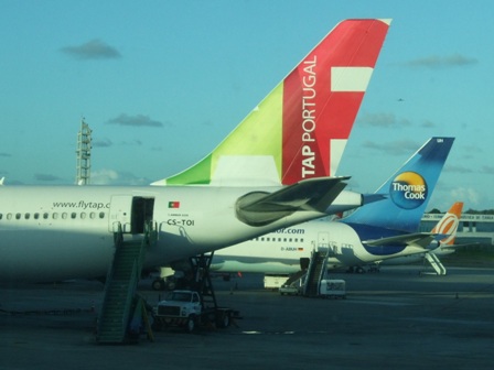 Tap Portugal, Condor and GOL airplanes in Sarvador's Deputado Luís Eduardo Magalhães International Airport