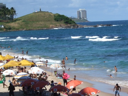 The Beach in Barra, Salvador, Bahia, Brazil