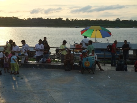 When the night comes down in Tabatinga in Brazil