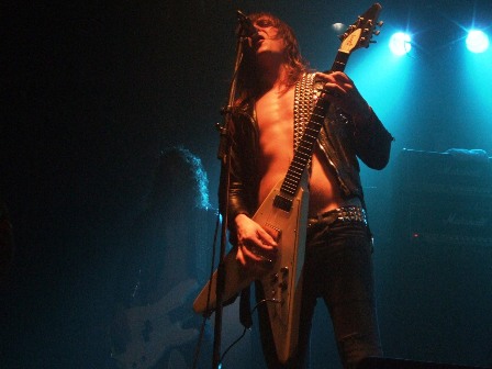 Hampus Klang from Bullet on stage in Paris