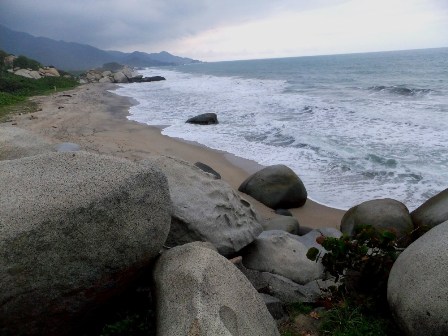 Mountains and sea on the rocks