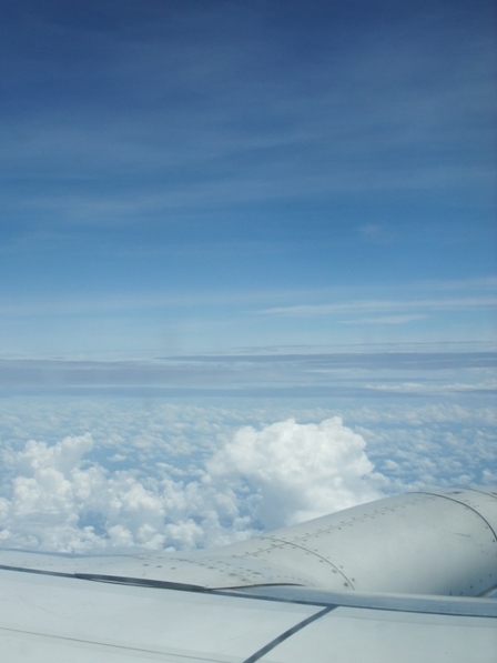 Flying over the clouds in Colombia