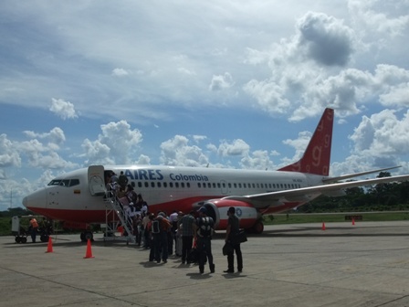 Aires Boeing 737 in Leticia, Amazon rainforest, Colombia