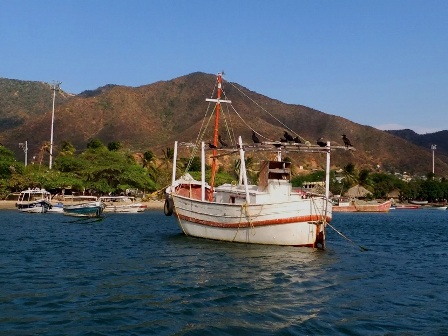 Boats on the bay of Taganga, Colombia