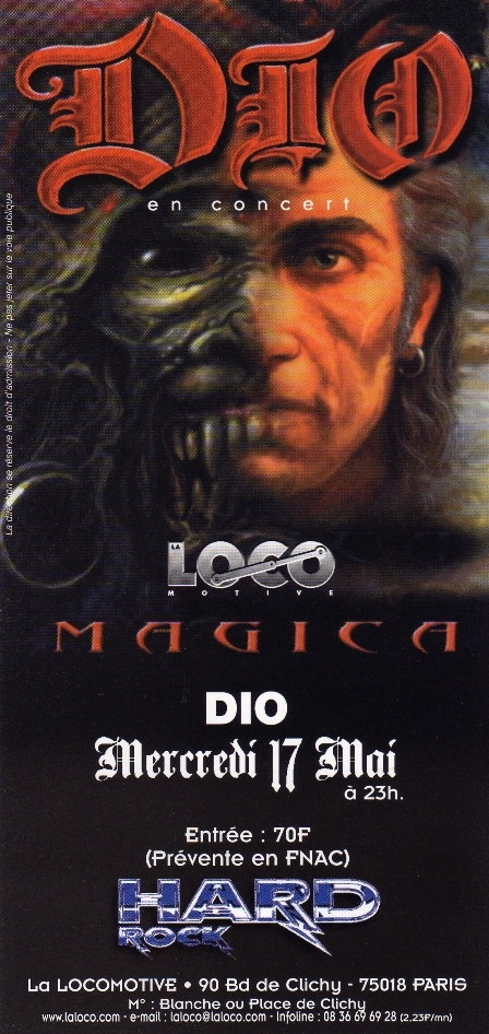 Dio live at La Locomotive in Paris France Dio live at La Locomotive in Paris