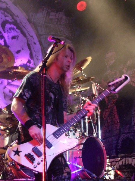 Tobias Exxel playing bass in Paris - January 12 2009 - Edguy
