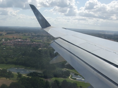 Flying over Poland's green plains from Warsaw to Gdansk