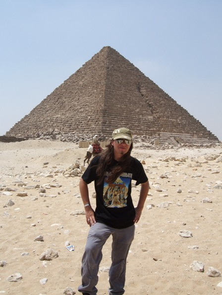 Metal Traveller and Mykerinos Pyramid