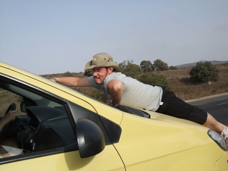 Ricardo trying a new way to ride, Golan Heights, Israel.