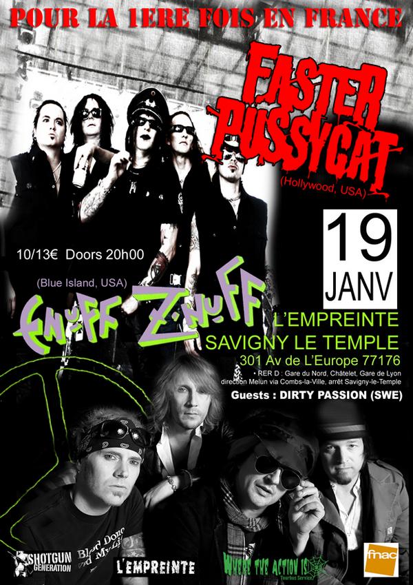 Poster and flyer for Enuff Z'Nuff live in Paris Poster and flyer for Enuff Z'Nuff live in Paris