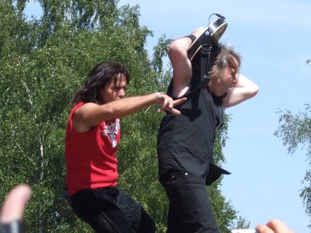 Steve Lee and Leo Leoni from Gotthard - Sweden Rock Festival, June 2008