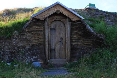 A reconstructed longhouse of Brattahlíð, Greenland