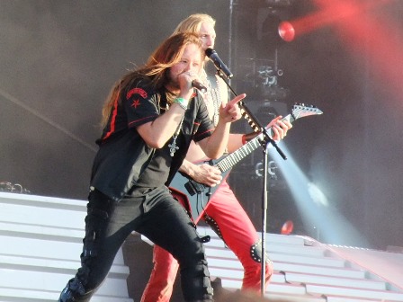 Oskar Donjak and Joacim Cans from Hammerfall live at Wacken Open Air