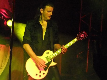Michael Weikath on lead guitars with Helloween