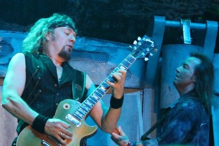 Adrian Smith wearing a hat in Frankfurt