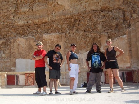 Metal Traveller, Ricardo, Camilo, Irene and Stéphanie at Herod's Northern Palace, Masada, Israel