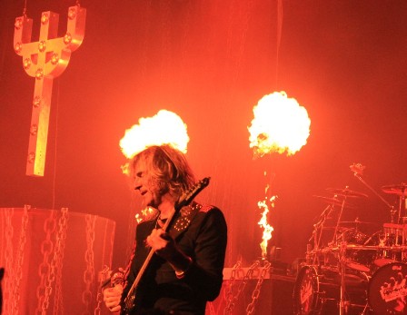 Flames on the Judas Priest stage