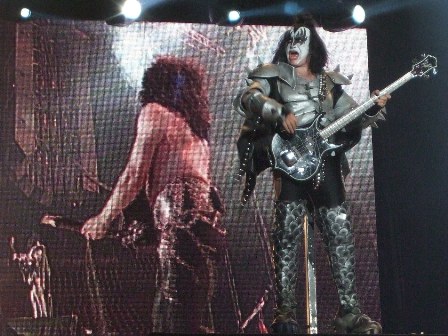 Gene Simmons from KISS playing at Bercy Arena, Paris