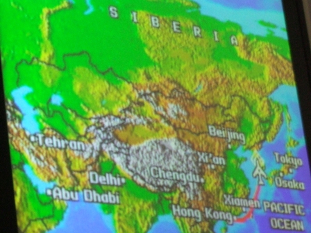 Siberia's so big! Flight from Singapore to Seoul via Bangkok and Hong Kong... that was long!