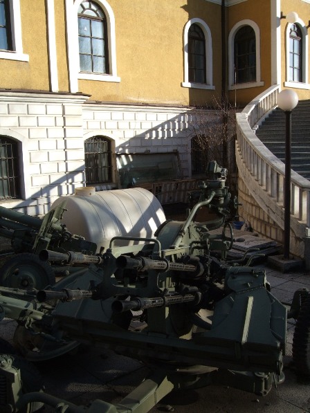 Weapons by the Kosovo Museum in Pristina