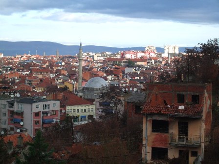Panorama of Prziren, with Sinan Pasha Mosque. Kosovo, February 2009