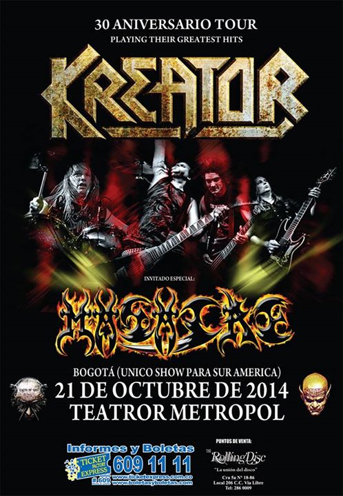 Chris Rörland -  Kreator live in Bogotá