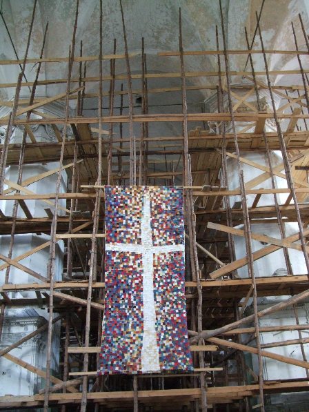 Restoration works are going on: Inside the Church Of the Holy Trinity, Vilnius