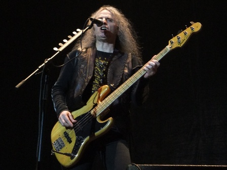 Alik Granovsky playing bass with Master at the Ariafest in Moscow