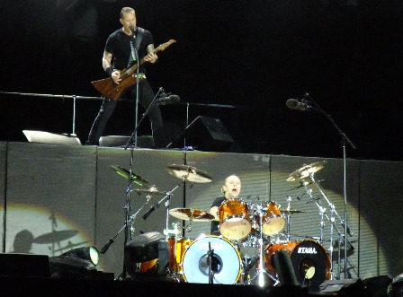 James Hetfield and Lars Ulrich from Metallica playing at Sonisphere Festival, Hockenheim
