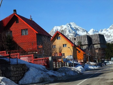 Colourful houses in Žabljak, Durmitor National Park, Montenegro