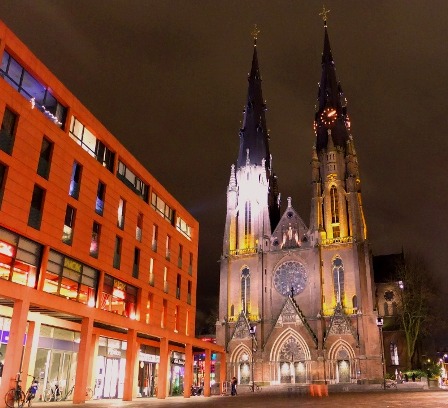 Catharinaplein with Sint-Catharinakerk, Saint Catherine's Church in Eindhoven, The Netherlands