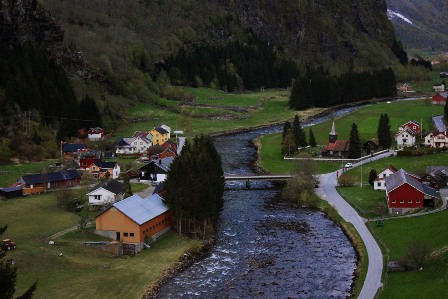 The town of Flåm in Norway