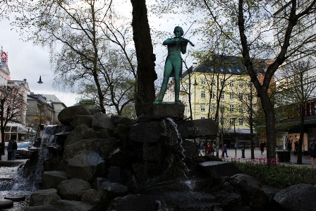 A monument to Ole Bull in Bergen, Norway