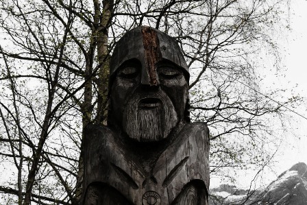 A wooden viking in Gudvangen