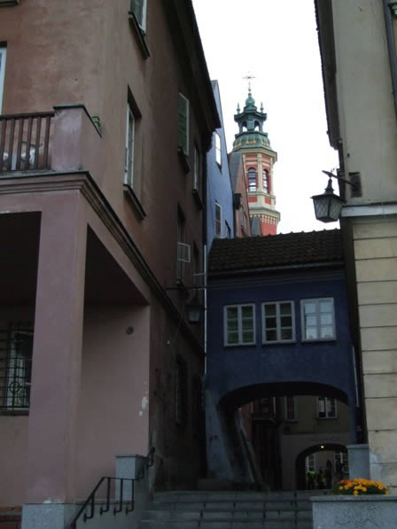 A street not far from the Youth Hostel in Warsaw's old town