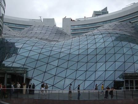 The Modern Złote Tarasy shopping Centre, just beside Warsaw's train station