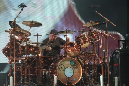 Neil Peart on drums with Rush