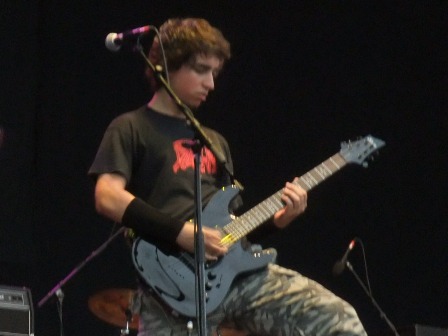 Jonas Khalil from Sacred Steel live at the Bang Your Head