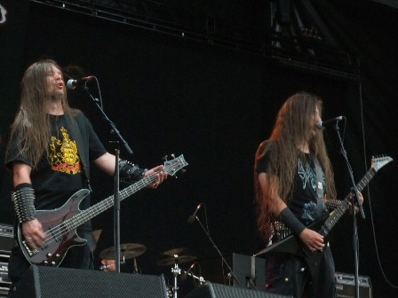 Kai Schindelar and Jens Sonnenberg from Sacred Steel live at the Bang Your Head