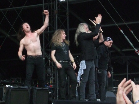 Nibbs, Doug, Biff, Nigel  and Paul from Saxon live at Graspop Festival, Belgium, June 2008