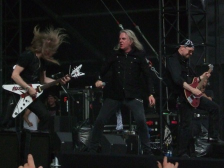 Doug, Biff and Paul from Saxon live at Graspop Festival, Belgium, June 2008