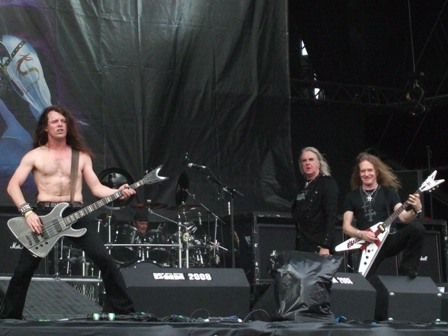 Biff, Nibbs and Doug from Saxon live at Graspop Festival, Belgium, June 2008