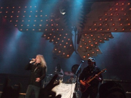 Biff and Paul from Saxon with The Eagle - live at Sweden Rock Festival, Sweden, June 2008