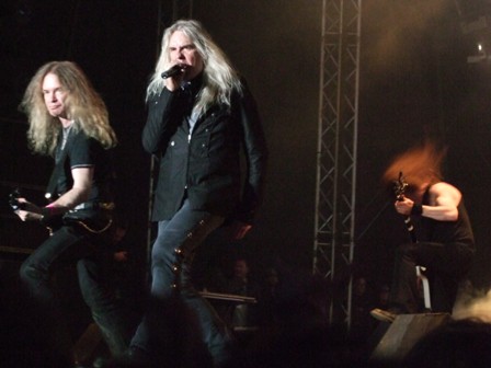 Doug, Biff and Nibbs from Saxon live at Sweden Rock Festival, Sweden, June 2008