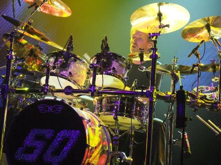 Matt Letley from Status Quo on drums Matt Letley from Status Quo on drums