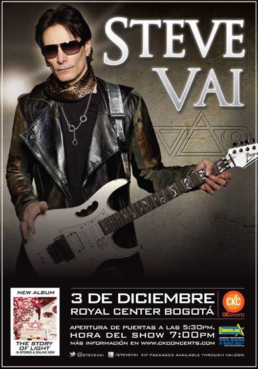 Poster for the Steve Vai concert in Colombia