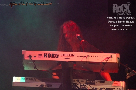 Michael Pinnella on stage with Symphony X in Bogot