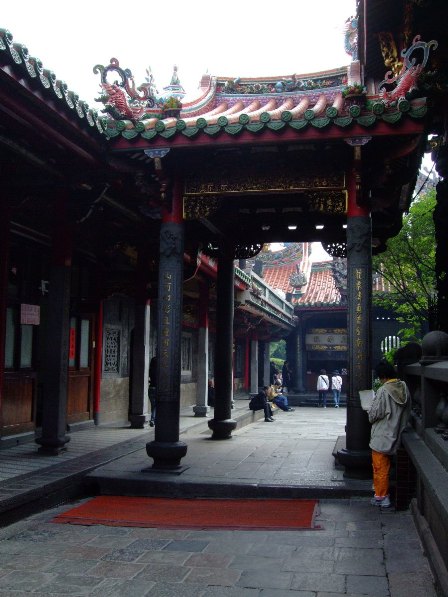 The calm alleys of Longshan Temple, Taipei, Taiwan